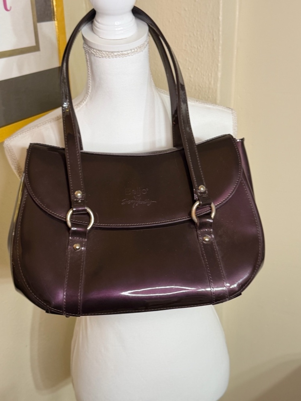 Beijo Purple Patent Shoulder Bag‎